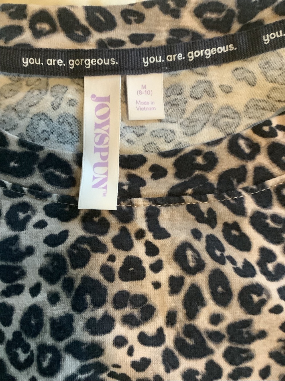 You Are Gorgeous Leopard Print Tee - Black and Cream. - Picture 4 of 5